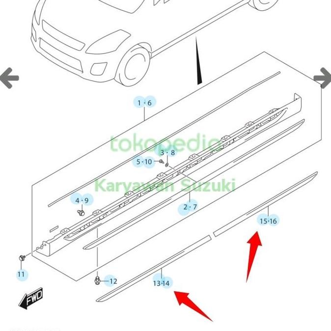 Garnish Bawah Pintu Ertiga Dreza Ori Sgp Diskon