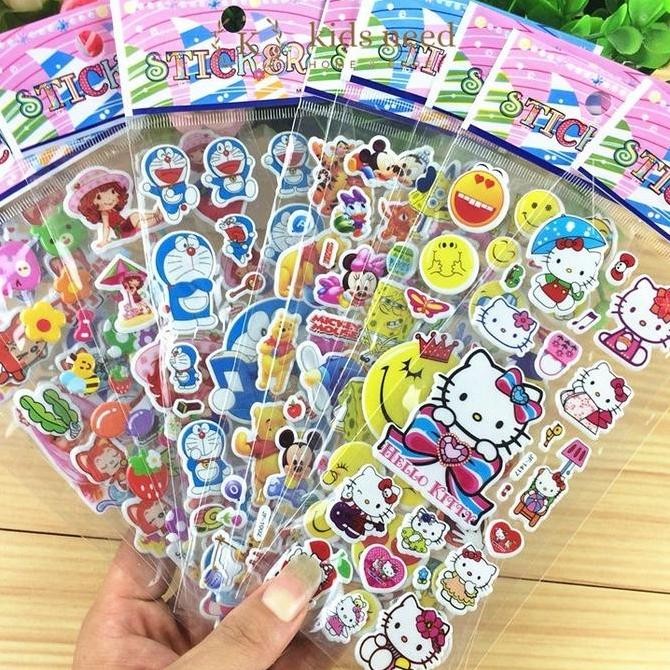 

new !!! 50 (Pcs) Stiker Timbul Random/Stiker Karakter / Stiker Anak / Stiker Mainan Tempel murah
