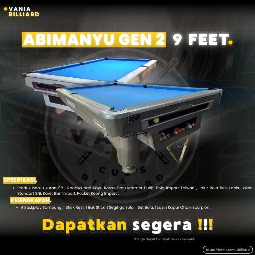 Meja Billiard 9ft Lokal Abimanyu Gen 2 | MEJA BILYAR LOKAL 9FEET MEJA BILLIARD 9FIT LOKAL