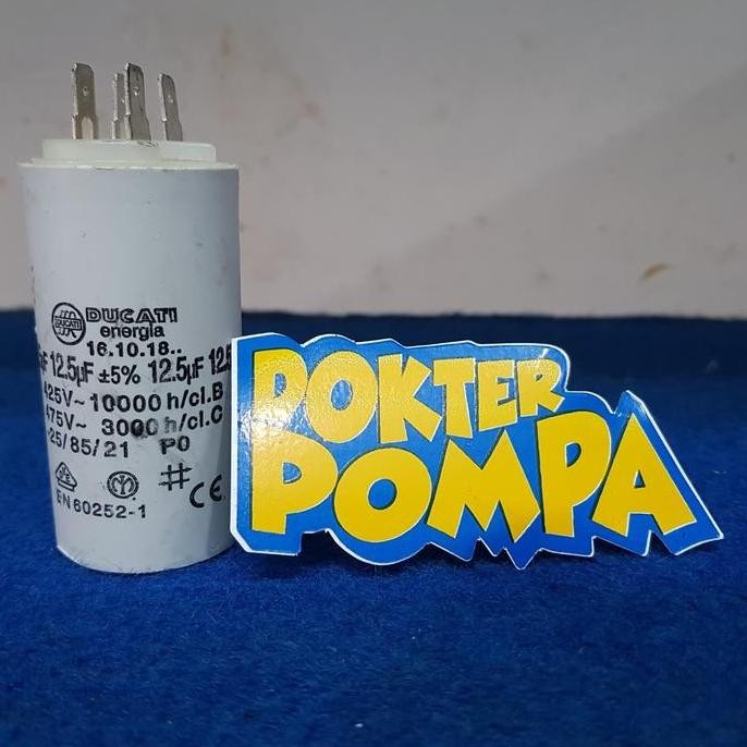 JUAL CAPASITOR DUCATI 12.5 UF SOCKET ORIGINAL ITALY