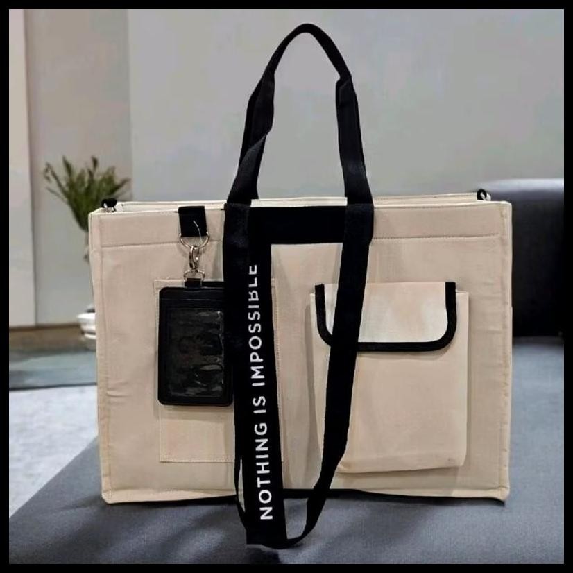 SAVAGE GUINEVERE TOTE BAG SLING BAG KANVAS MULTIFUNGSI BERKUALITAS AESTHETIC CANVAS TOTEBAG HITAM