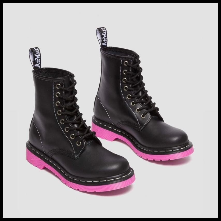 DR MARTENS 1460 PINK WANAMA LEATHER JUNGLE ZIP BOOTS ORIGINAL 100% 30925001
