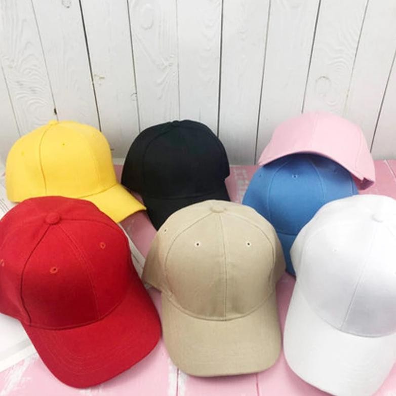 Topi Baseball Cap Polos Pria Wanita Dewasa Bisbol Cewek Distro Cowok Laki Laki Warna Hitam Putih Cok
