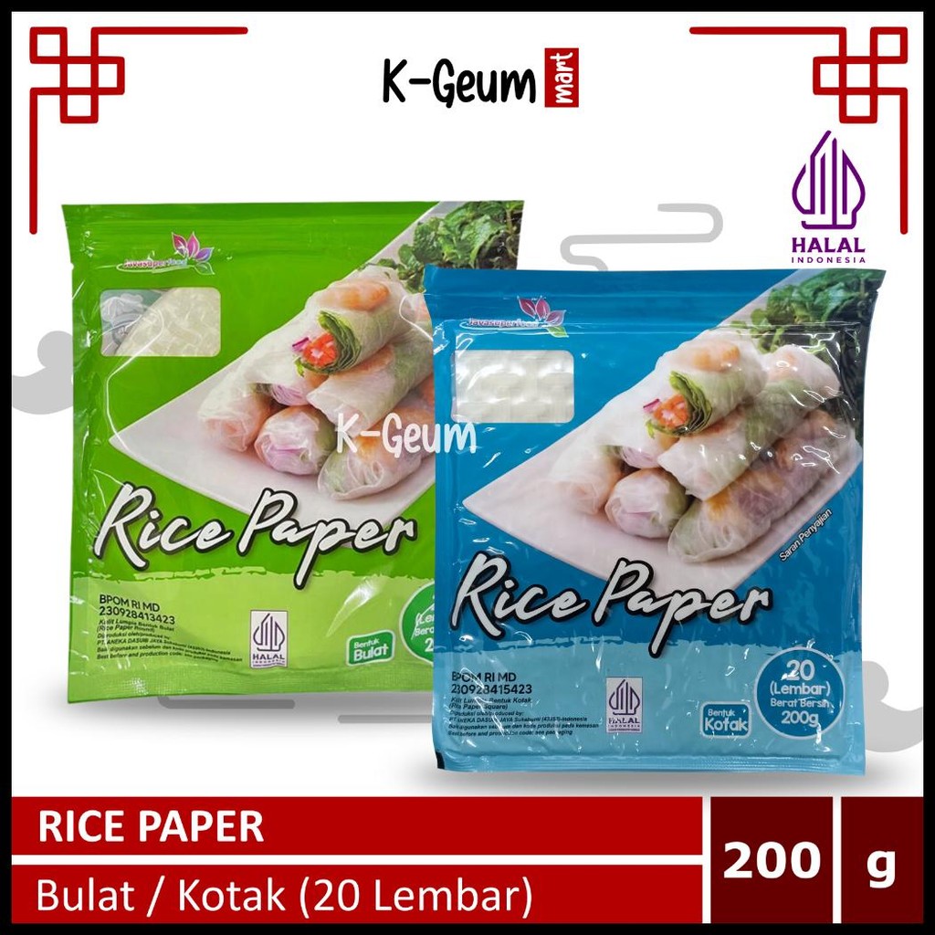 

RICE PAPER / BANH TRANG / KULIT LUMPIA VIETNAM RICE PAPER / SPRING ROLL 200 GRAM