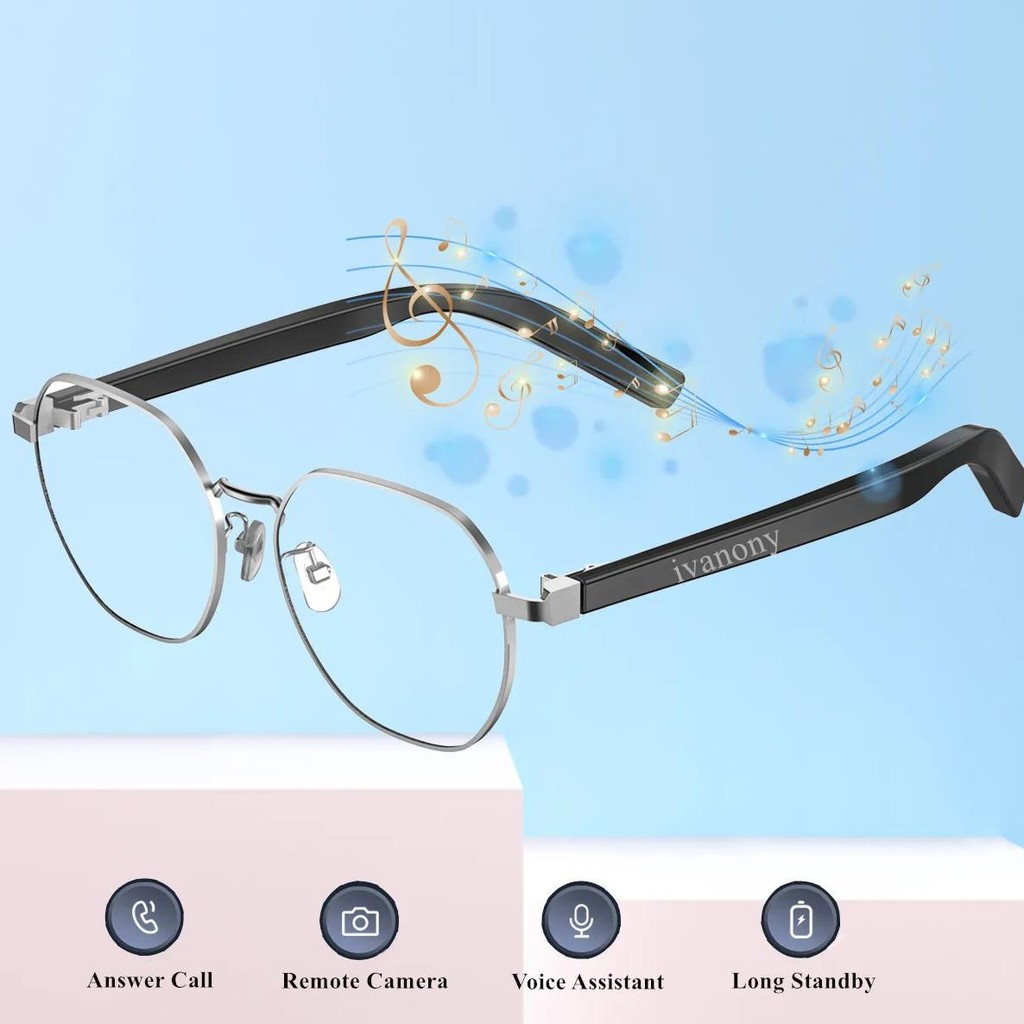 

Portable Smart Glasses Translator Answer Call Voice Assistant Navigate Listen Songs AI Smart Translate Glasses for Studying