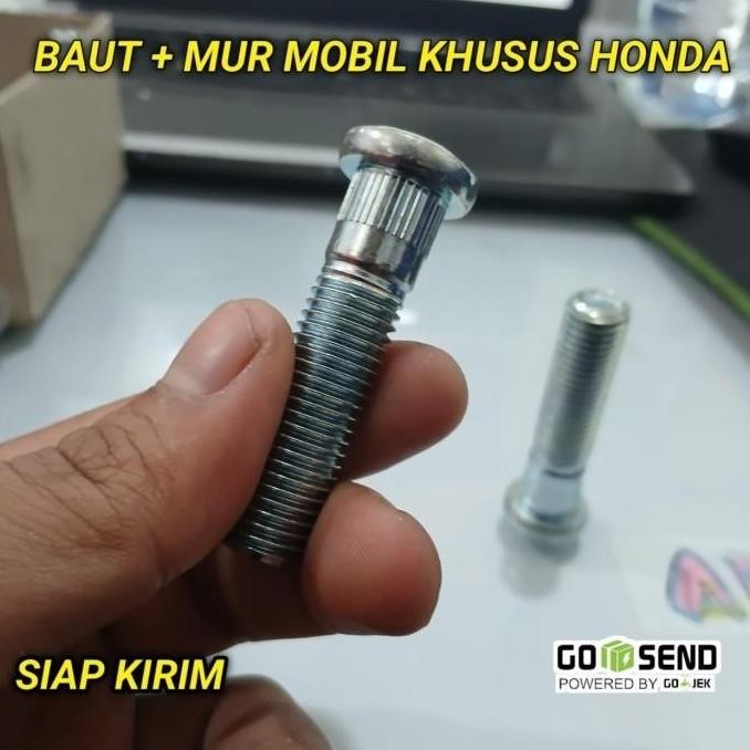 new BAUT MUR RODA TROMOL MOBIL PANJANG 5,5 CM ORIGINAL HONDA UKURAN DRAT 1,5 SOLUSI AGAR BISA PAKE S