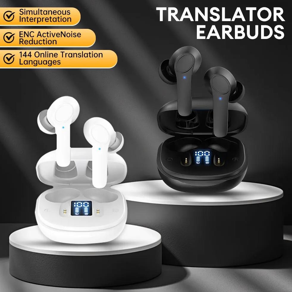 

144 Languages Real Time Translator Earbuds 4 Translation Mode Wireless BT Translation Earphones Noise Cancelling IPX6 Waterproof