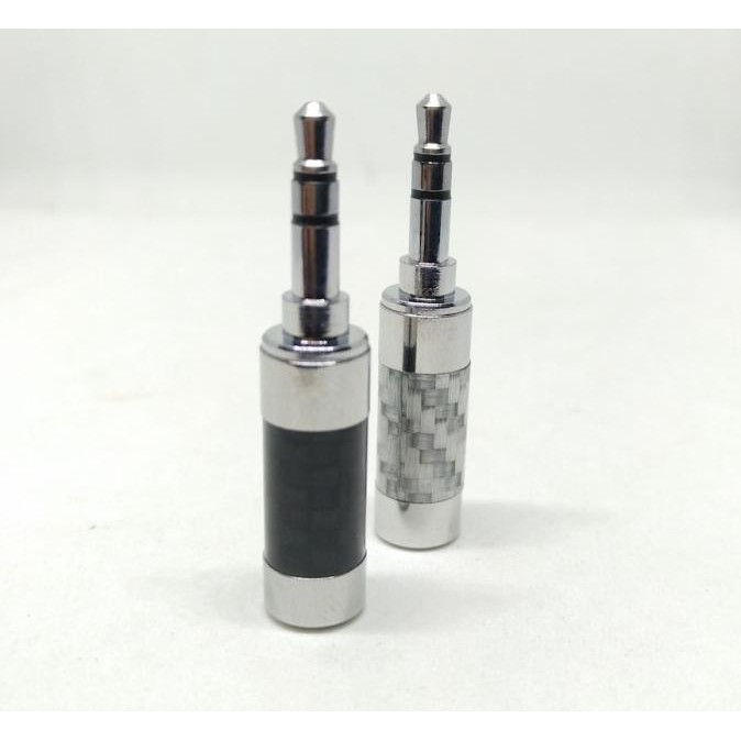 Rhodium Plated Lurus Carbon Fiber Jack 3.5mm Replment Audio Plug