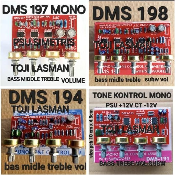 dms 197 parametrik tone kontrol control mono middle toa vokal midrange