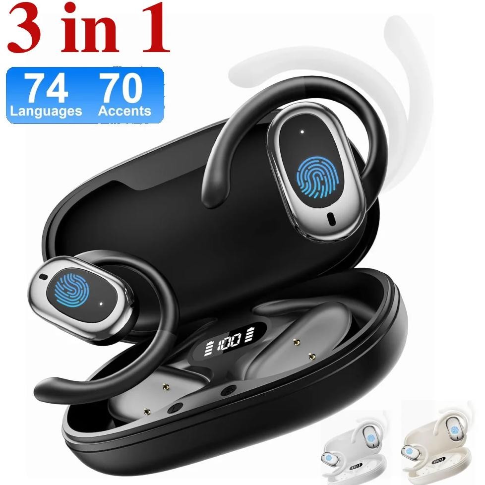 

144 Languages Real Time Translator Earbuds 3-in-1 Translation Earphones Noise Cancelling Waterproof Car AI Translator Earbuds