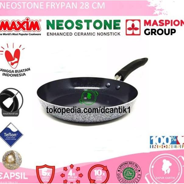 Tersedia FRYPAN 28 CM NEOSTONE MAXIM / TEFLON / MASPION