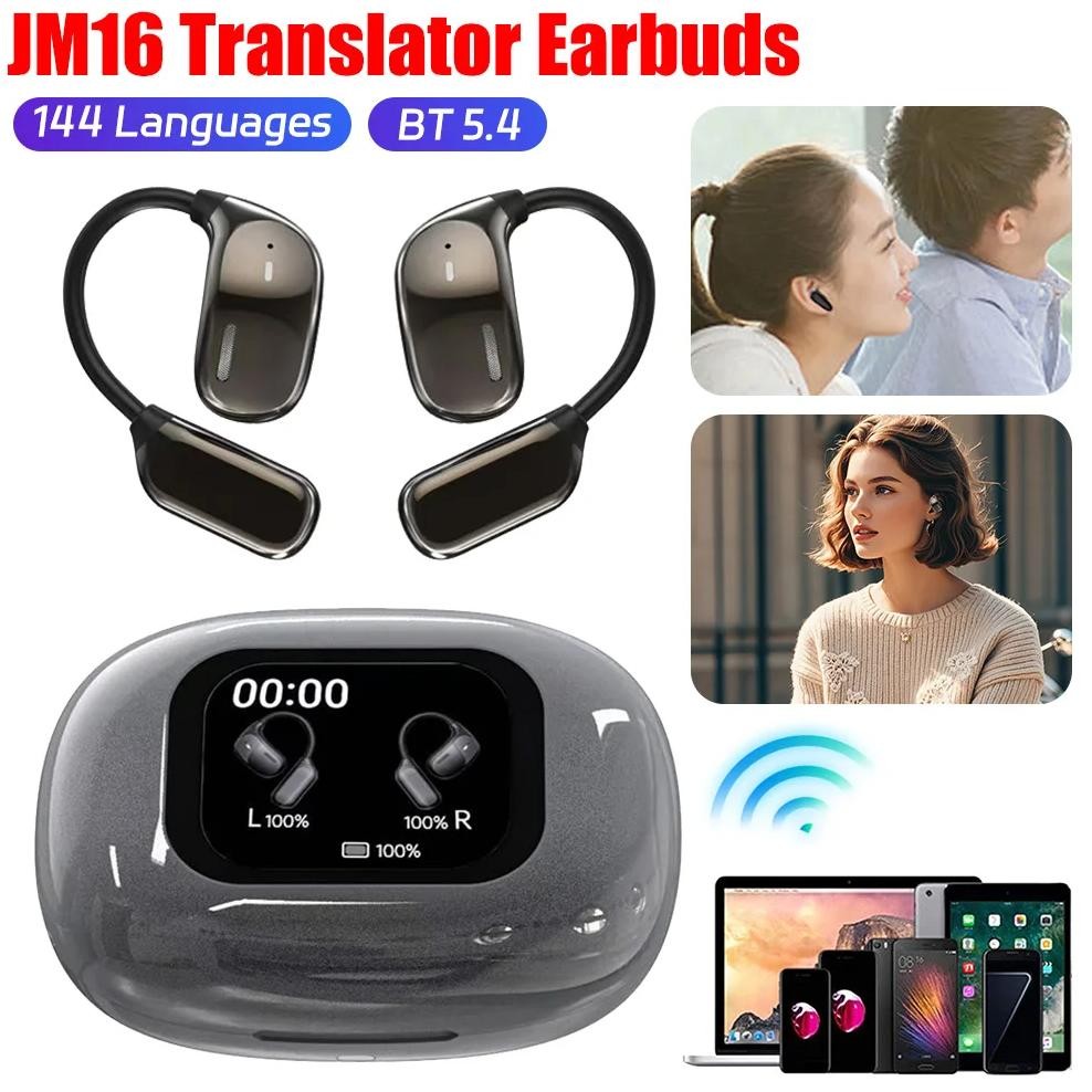 

JM16 AI Translator Earbuds 144 Languages Bluetooth 5.4 Instant Translator Smart Voice Translator Real Time Translation Earphone