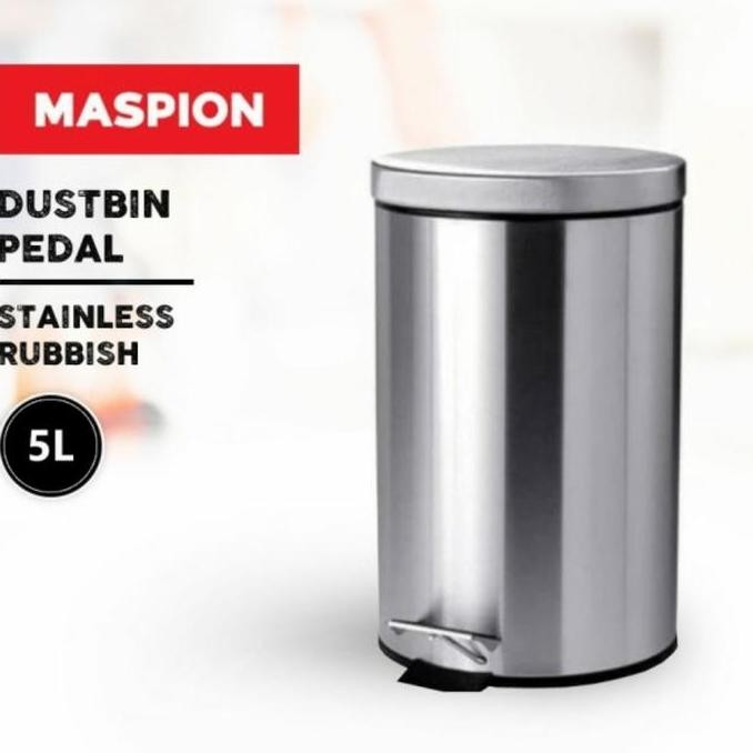 TEMPAT SAMPAH INJAK STAINLESS/TONG SAMPAH INJAK/MASPION DUSTBIN PEDAL