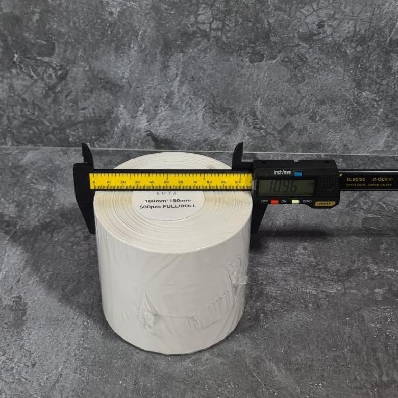 

Kertas Thermal 100 x 150 isi 500 lembar, Thermal Sticker A6 ROLL TUMPUK MURAH