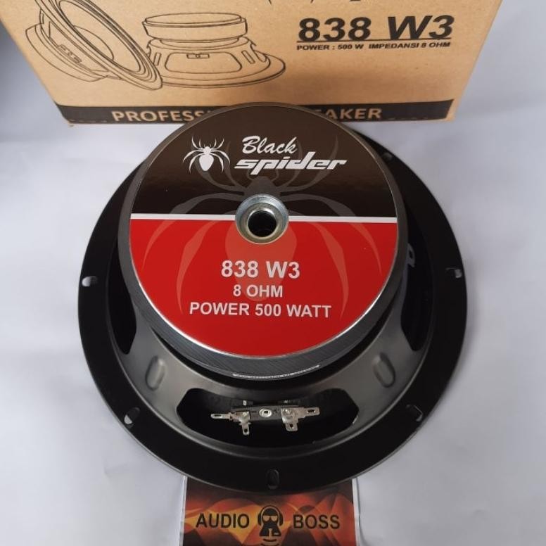 Speaker 8 inch Black Spider 838 W3 Mid Bass Full Range 500 Watt Line Array