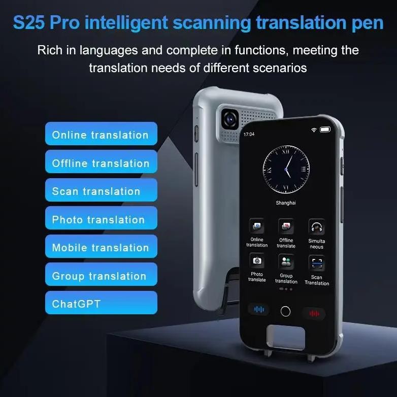 

S25 Pro Scanning translation pen148 online Languages 19 Offline Translator Real-time Voice, Recording, Text Translation Device