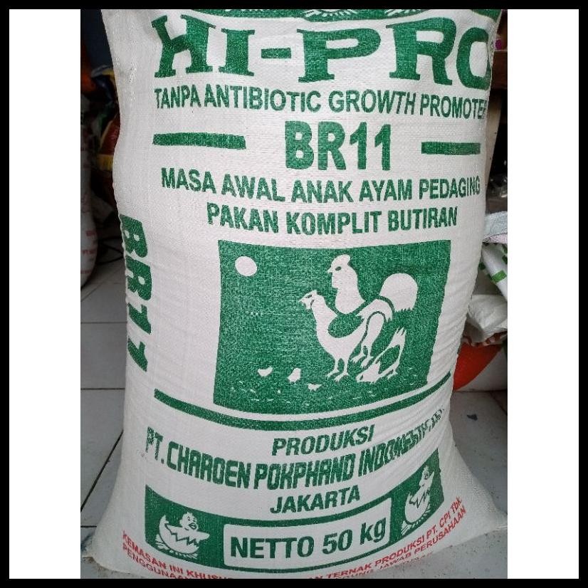 PAKAN AYAM PEDAGING BR 11 HI-PRO PAKAN UNGGAS REPACK 1 KG.
