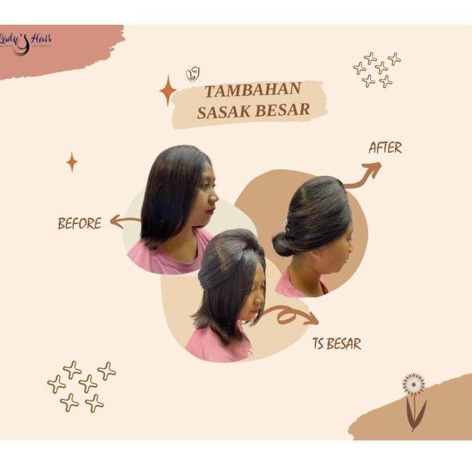 Tambahan sasak penambah volume rambut penutup uban hairtop sanggul MS04