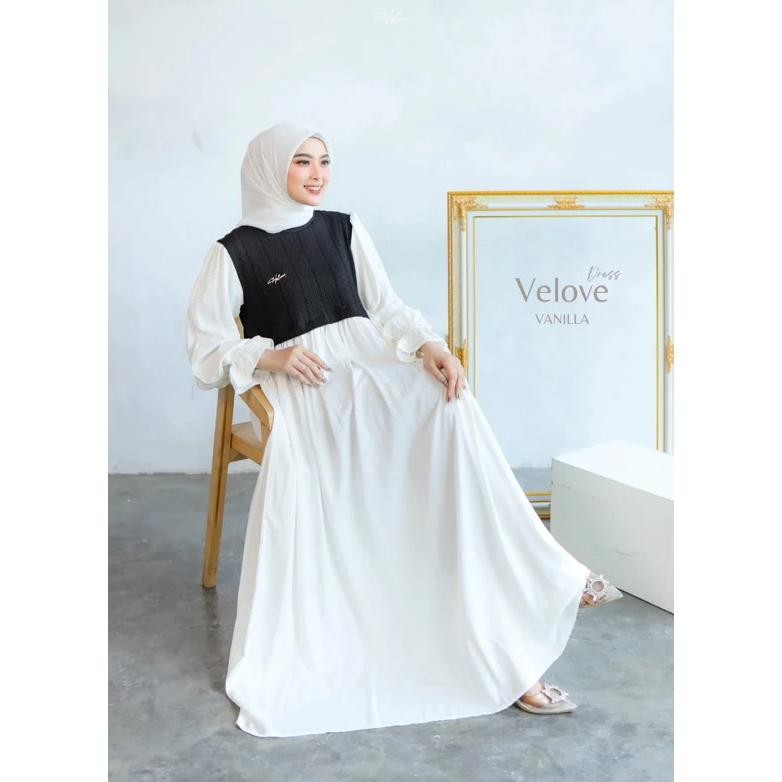 Inovatif Velove Dress Gamis Terbaru Halwa Apparel Original Rayon Premium Racun Shopee