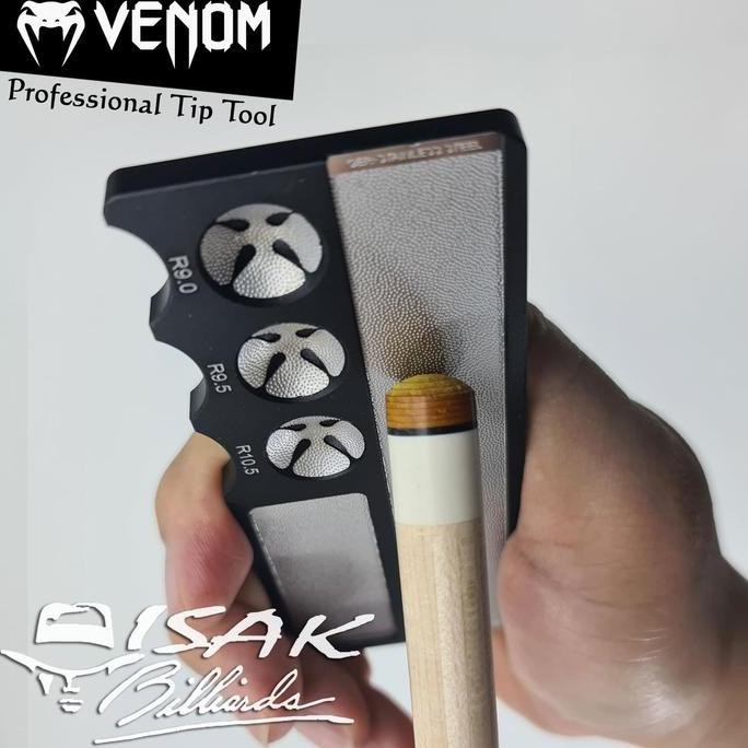 Venom Professional Cue Tip Tool - Shaper Scuffer Stick Billiard Biliar