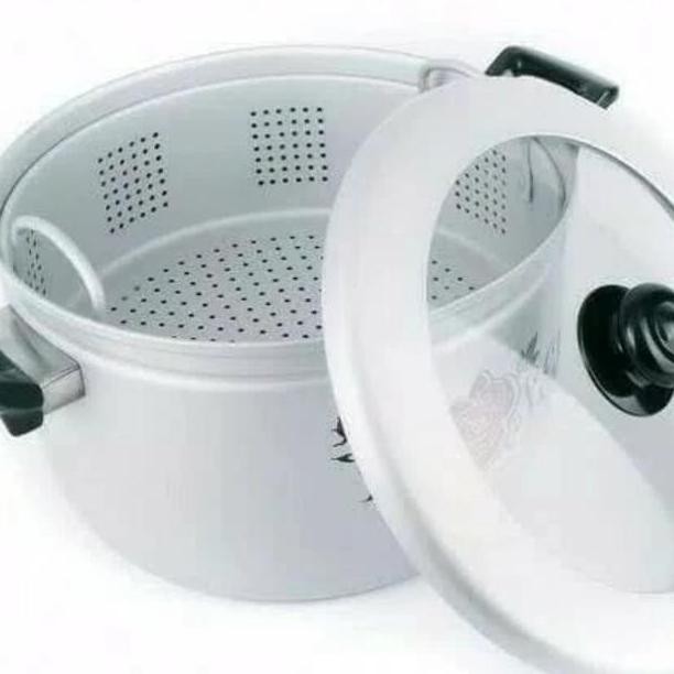 Maspion Pancaguna 24 Cm Steamer Dandang Panci Kukus Tutup Kaca