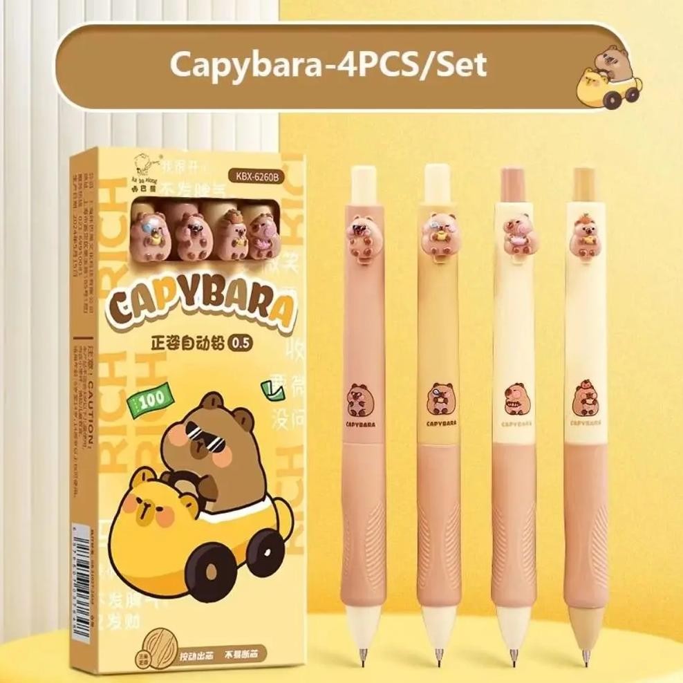 

4Pcs Aesthetic Capybara Panda Mechanical Pencil Soft Grip Good Looking 0.5Mm Propelling Pencil Writing Drawing Automatic Pencil