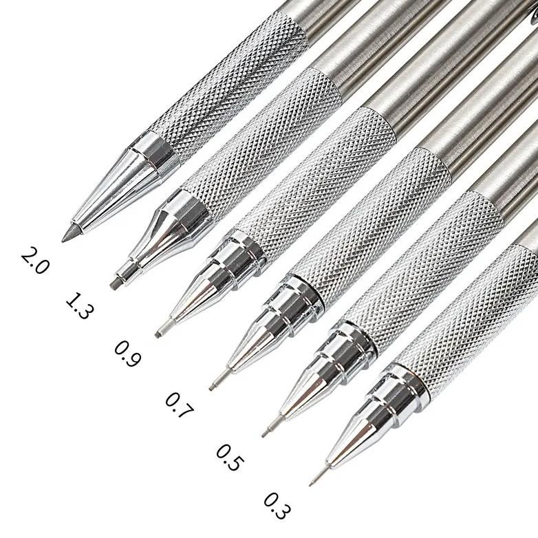 

Mechanical Pencil Set 0.3 0.7 0.9 1.3 2.0 3.0Mm Full Metal Art Drawing Painting Automatic Pencil With Leads Office School Supply