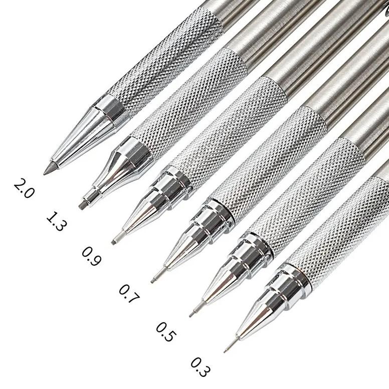 

Mechanical Pencil Set 0.3 0.5 0.7 0.9 1.3 2.0Mm Full Metal Art Drawing Painting Automatic Pencil With Leads Office School Supply