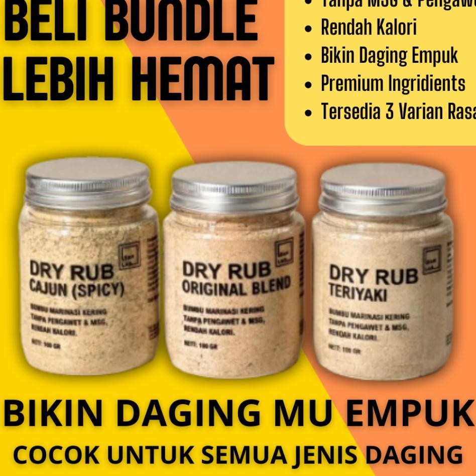 

Bumbu Marinasi Serbaguna Dry Rub Lean Lab Lezat Mengempukkan Daging Ayam Sapi Udang Ikan Nonmsg