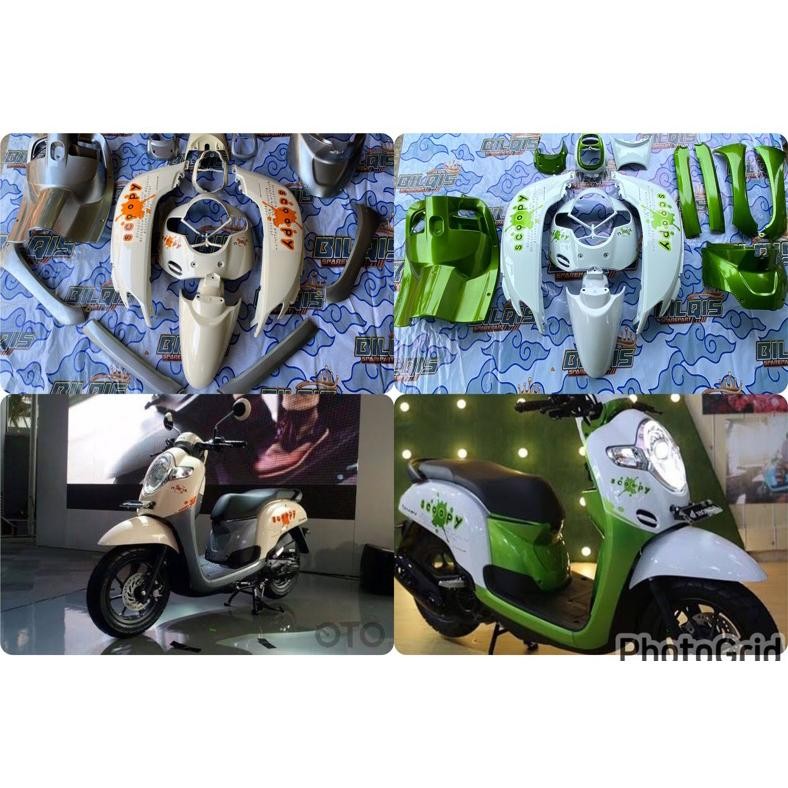 Body Scoopy 2017 Cover Full Set Body Halus Honda Scoopy Donat Tahun 2017 2018 Warna Putih Ijo Plus S