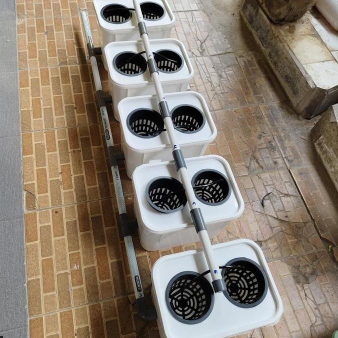 dutch bucket hidroponik - dutch bucket set isi 5 pc putih/merah