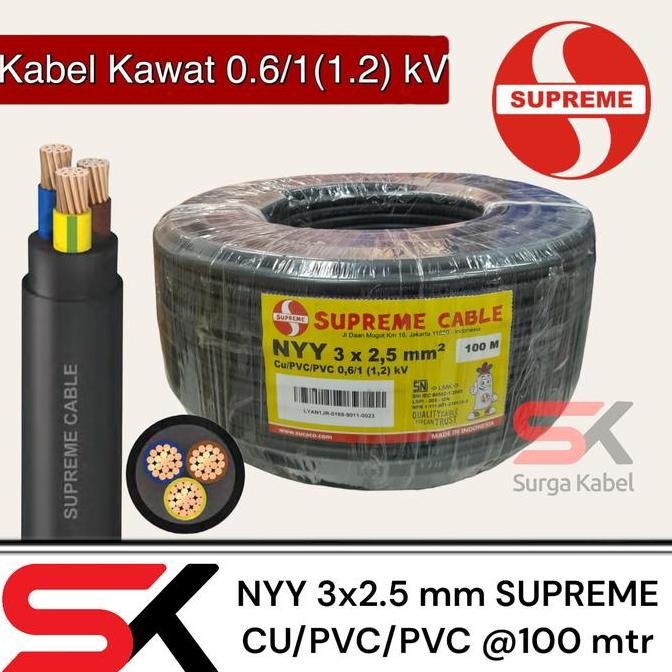 Kabel Supreme Nyy 3X2.5 Mm Supreme @100 Meter