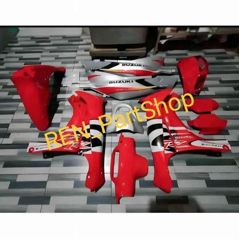 TERMURAH Cover Body Bodi Satria R Lumba Satria R 2Tak Bokong Kotak + Stripping Fullset Full Set Halu