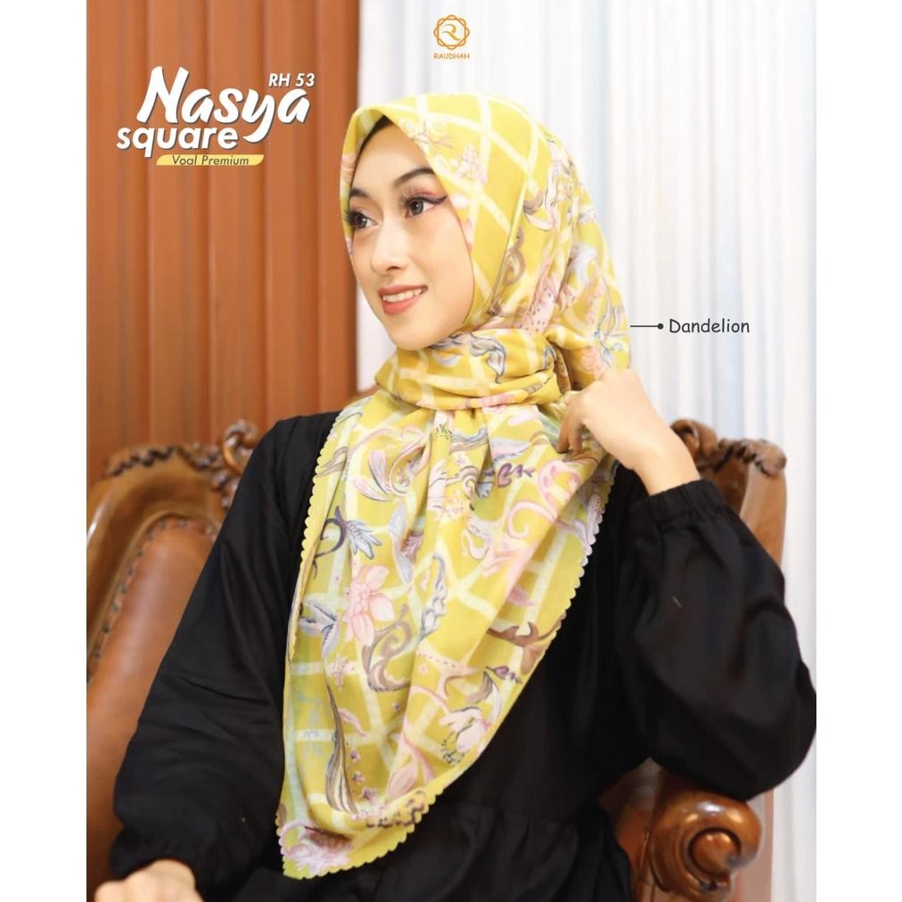 Menarik Segiempat Voal Motif Premium Nasya,Olivia, Rosella Square Zyza By Raudhah Ori Aman Terbaik