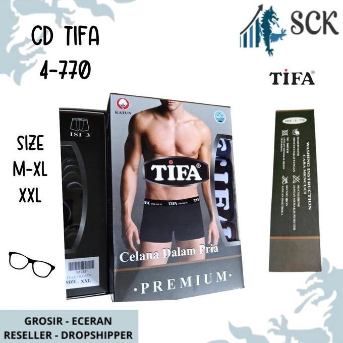 [Isi 3] Cd Pria Tifa 4-770 / Celana Dalam Pria Boxer - Tifa 4770 Best Seller