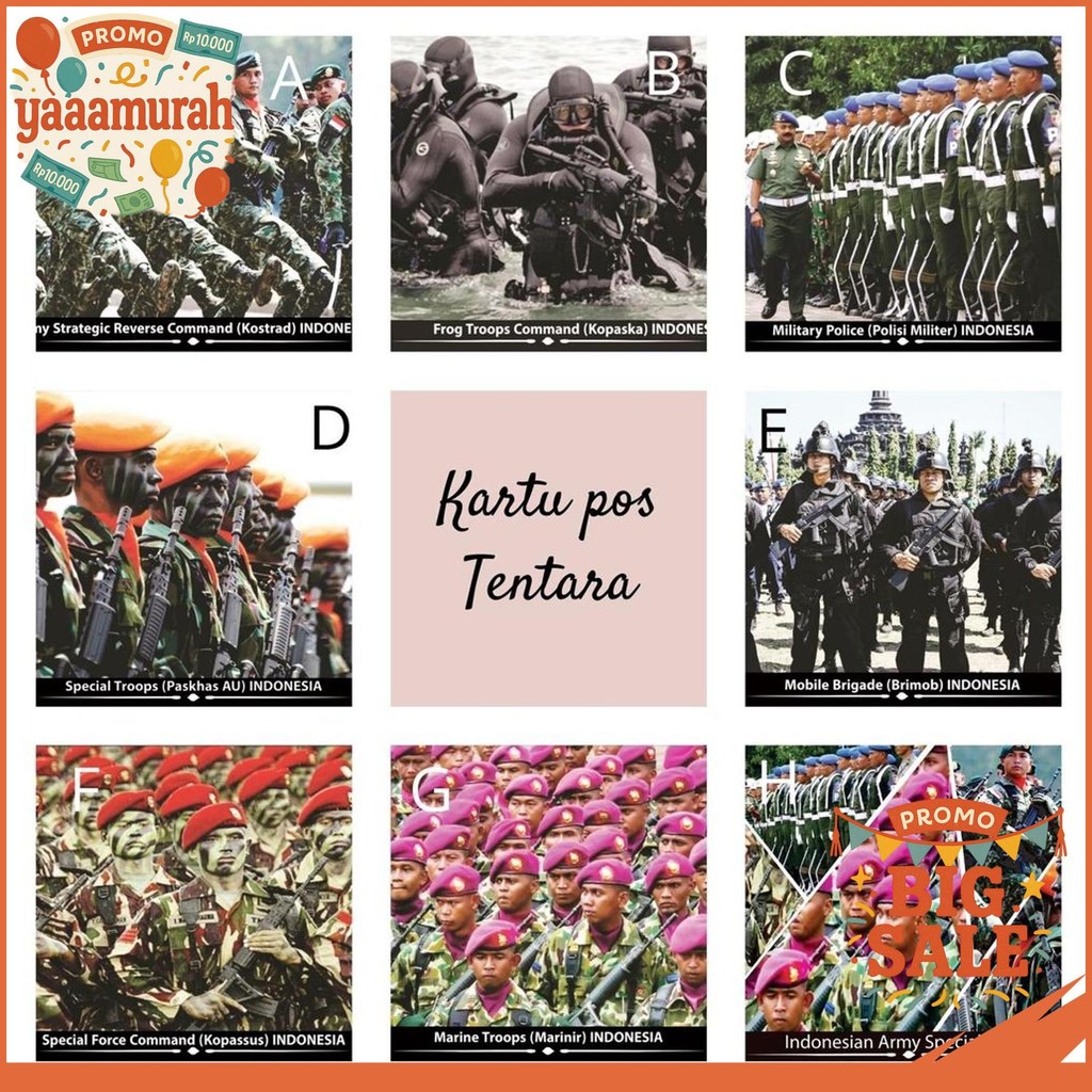 

MC- KARTU POS KARTUPOS TENTARA / ARMY POSTCARD