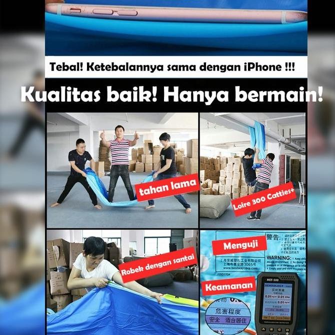 Kolam Renang Anak Kecil 3 Ring 260cm Kolam Mandi Bola Pompa Tiup Inflatable Kolam Balon Anak Baby PV