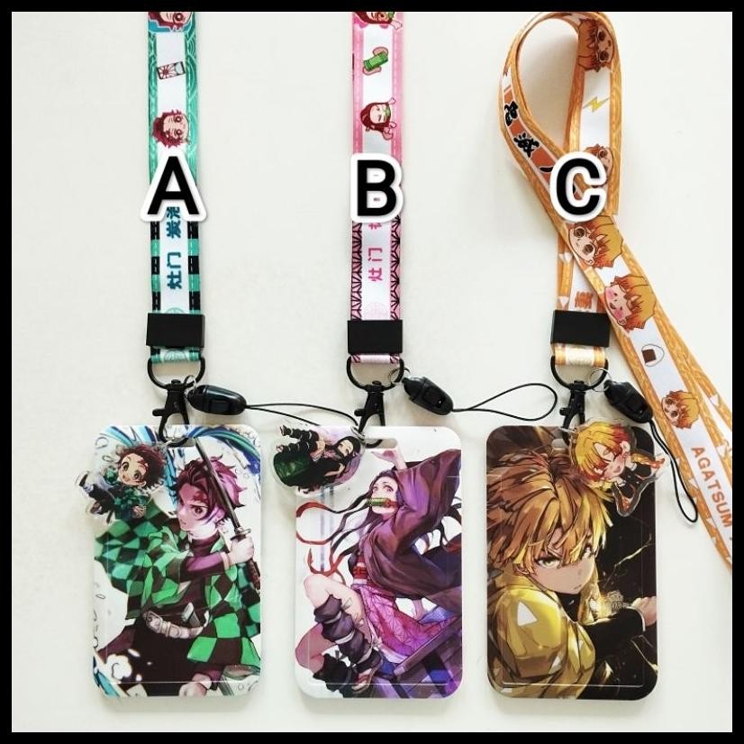 

DEMON SLAYER ANIME ID CARD HOLDER LANYARD 3 KIMETSU NO YAIBA TANJIROU NEZUKO ZENITSU NAME TAG GANTUNGAN KALUNG WADAH KARTU NAMA