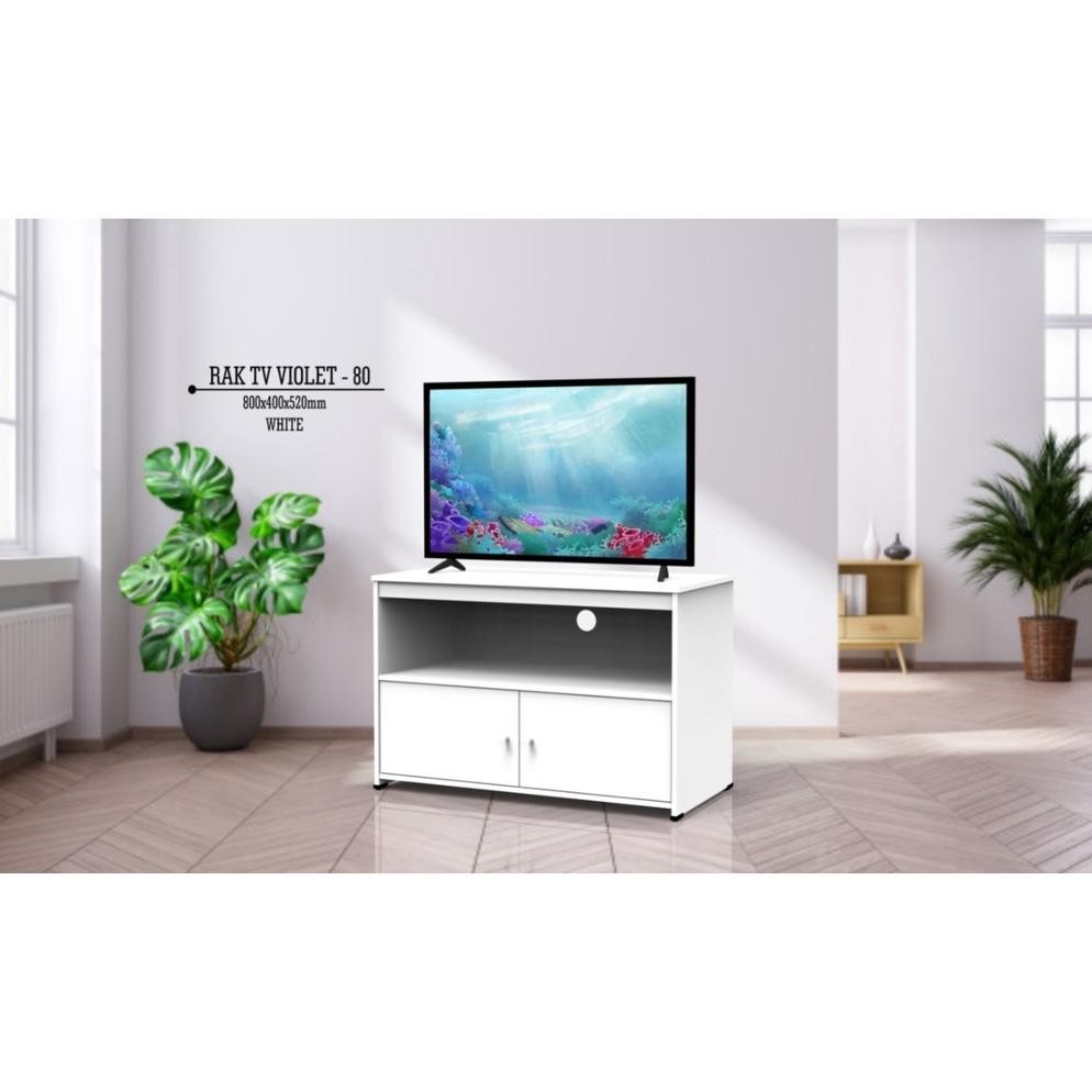 RAK TV MODERN MINIMALIS PUTIH / RAK TV VIOLET - 80
