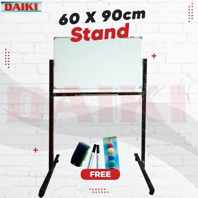 

Papan tulis / whiteboard DAIKI Double face stand magnetic uk 60x90cm Kualitas Original