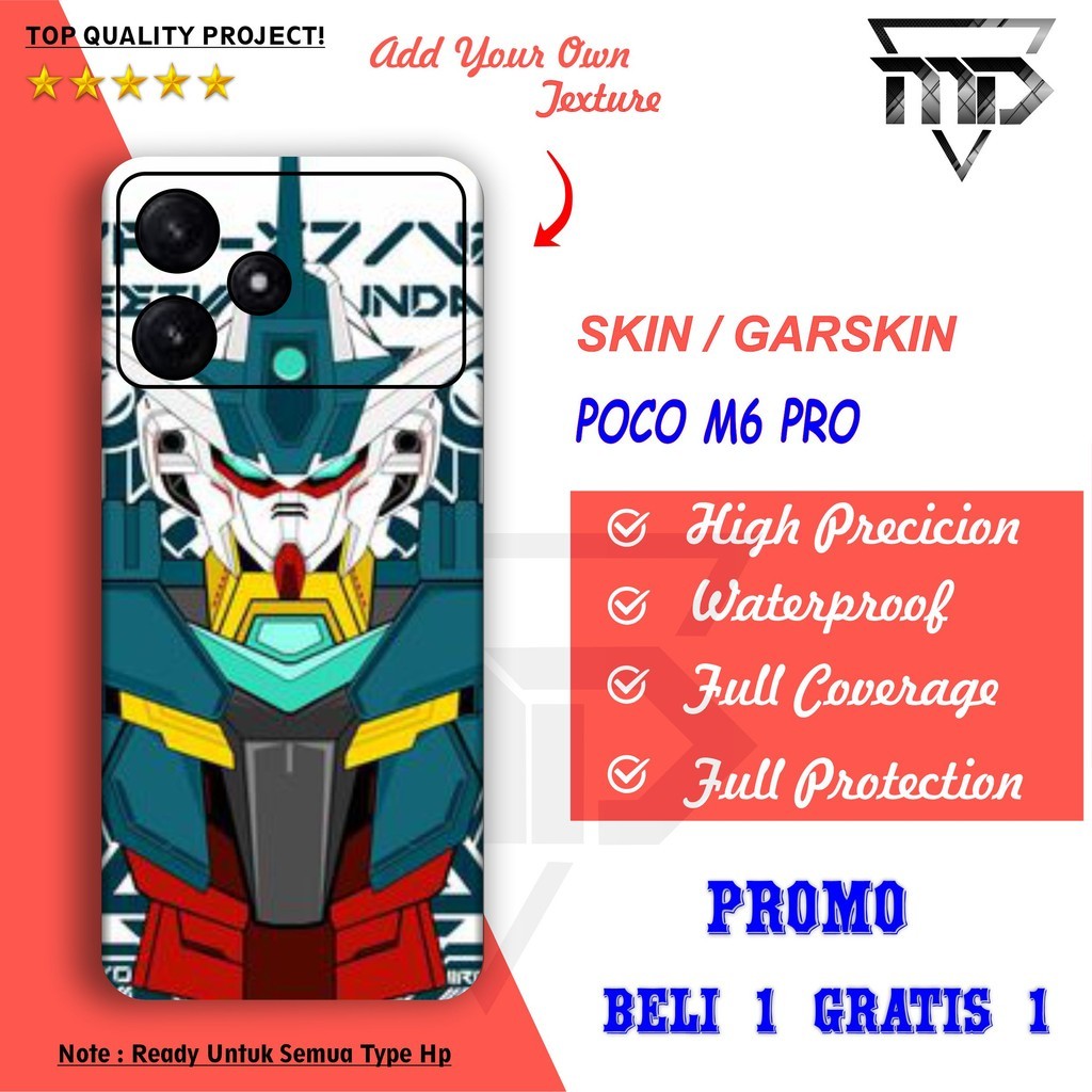 

Terlaris Presisi Poco M6 Pro Casing/Stiker Panel Vynil Bisa Custom Dan COD