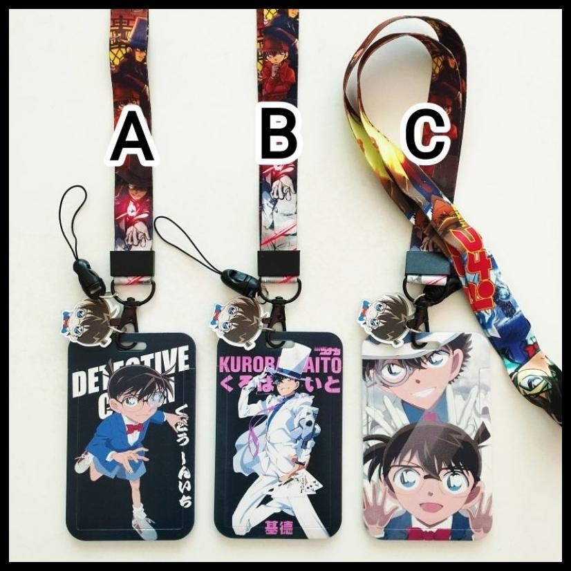 

DETECTIVE CONAN ID CARD HOLDER LANYARD 2 CONAN SHINICHI KAITO KID NAME TAG GANTUNGAN KALUNG WADAH KARTU NAMA