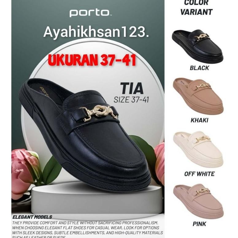 sandal sepatu karet slop wanita/perempuan porto TIA ukuran 37-41