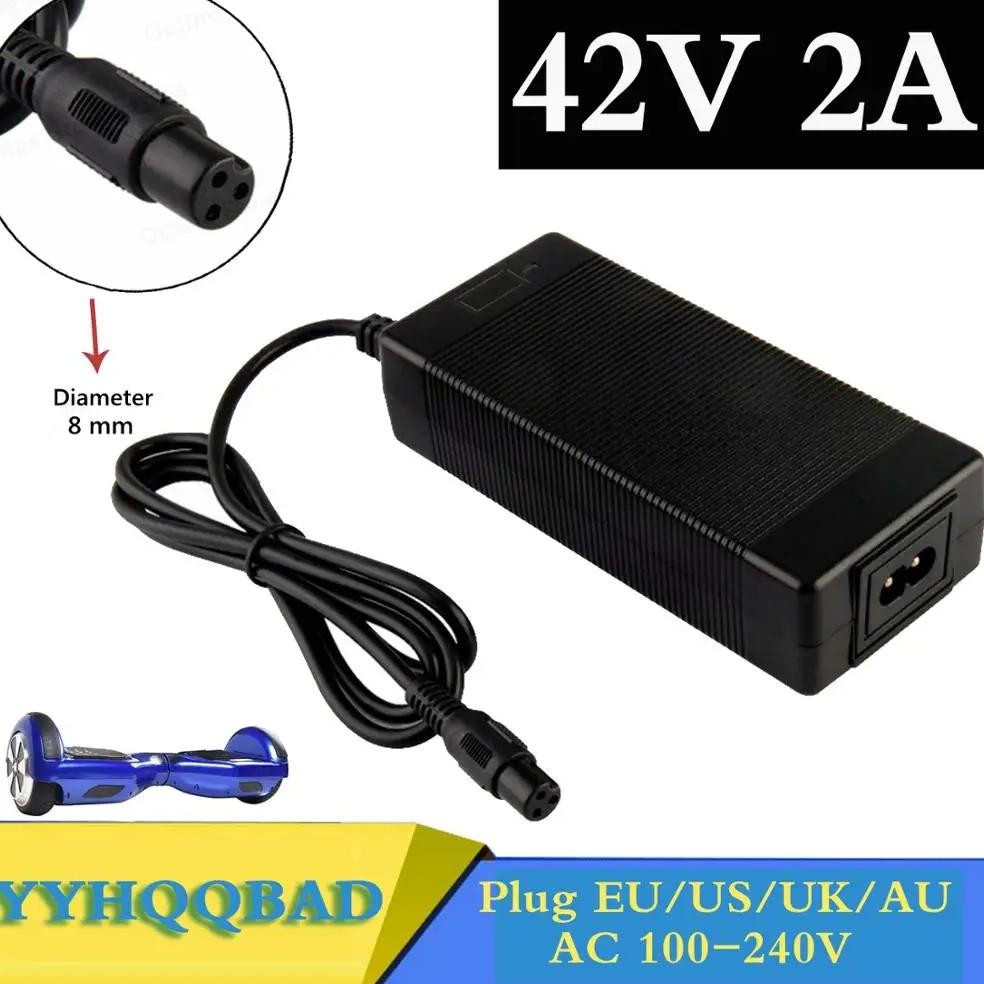 NEW 42V 2A Universal Battery Charger, 100-240VAC Power Supply for Self Balancing Scooter Hoverboard 