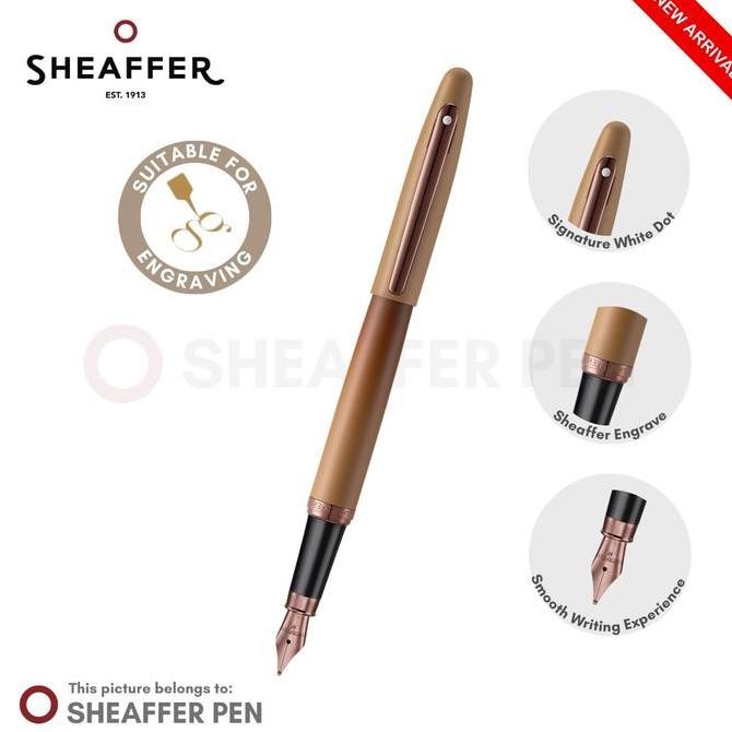 

Sheaffer VFM Coffee Edition Matt Brown with Regal Brown PVD Trims Fountain Pen Kualitas Original