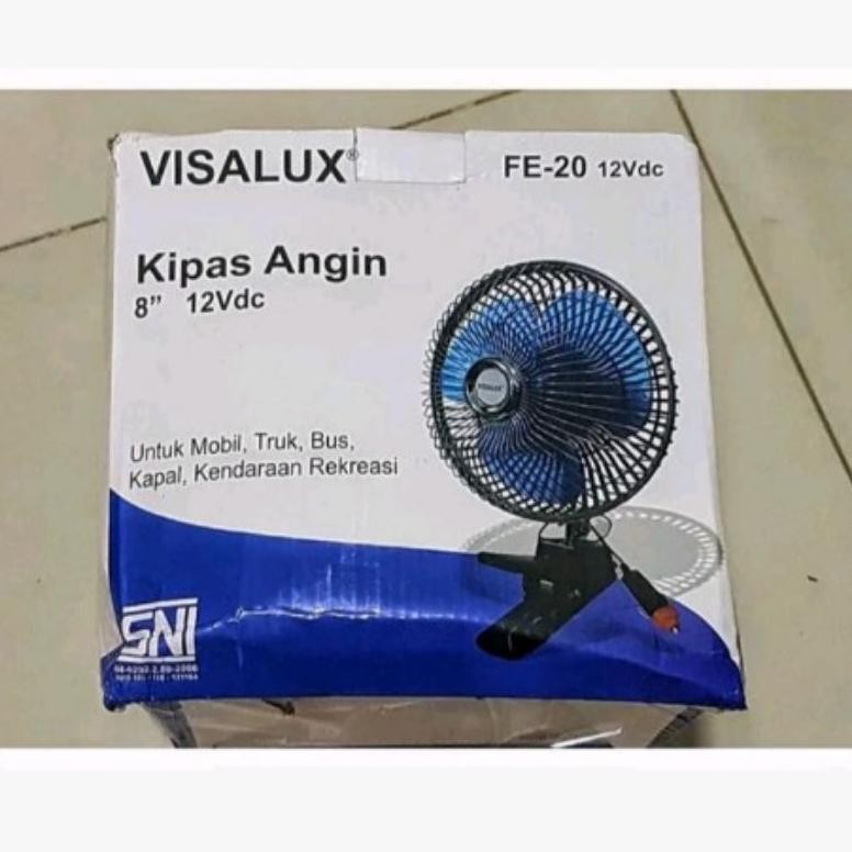 Kipas Angin DC 12V 8" Visalux / Kipas Angin Mobil 12 Volt 8 inci / Kipas Angin Jepit Mobil Dc Fan