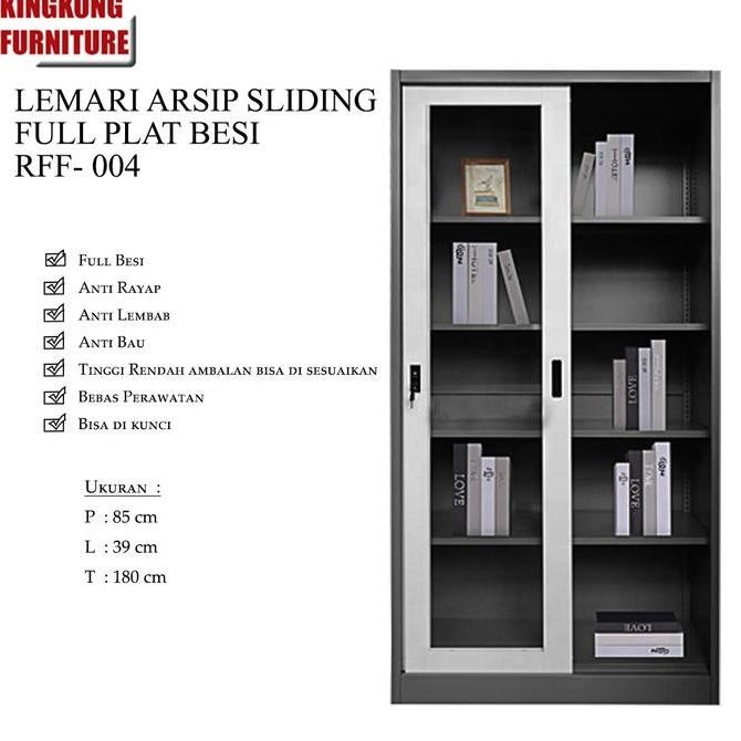 

Lemari Arsip Kantor / Lemari Arsip full Plat Besi Sliding RFF - 004 Kualitas Original