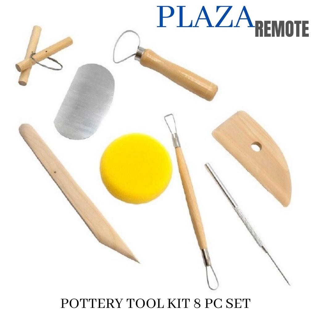 HJK 8pcs Pottery Clay Tool Set Pottery UKIRAN KAYU TEMBIKAR TANAH LIAT
