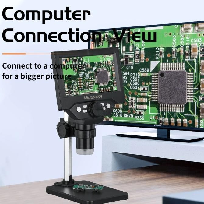 

Mikroskop Monitor Digital Pembesaran 1000X 5.5 Inch LED Display Microscope Kualitas Original