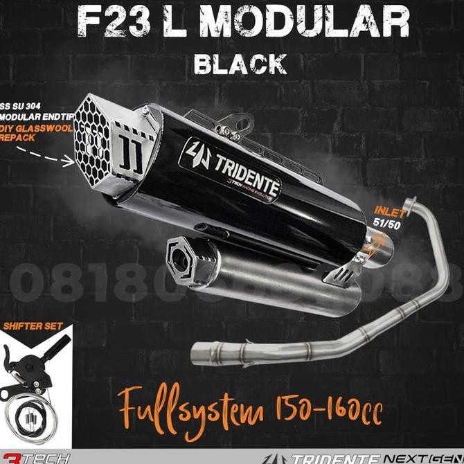 Knalpot 3 Suara 3tech Tridente F23 Modular NextGen Series untuk Motor SPORT 150cc-160cc Original dan